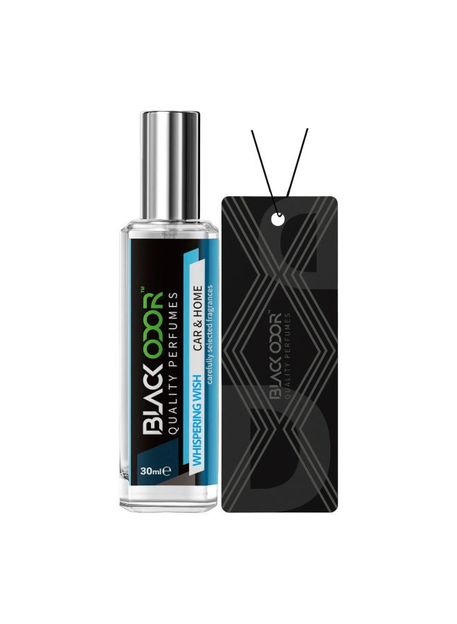 Black Odor "Whispering Wish" Quality Perfumes: Long-Lasting, Natural Essential Oil Air Freshener for Car & Home - Eco-Friendly, Spill-Proof, and Refillable Hanging Tag System (30ml) - Image 3