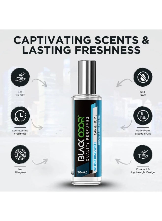 Black Odor "Whispering Wish" Quality Perfumes: Long-Lasting, Natural Essential Oil Air Freshener for Car & Home - Eco-Friendly, Spill-Proof, and Refillable Hanging Tag System (30ml) - Image 5