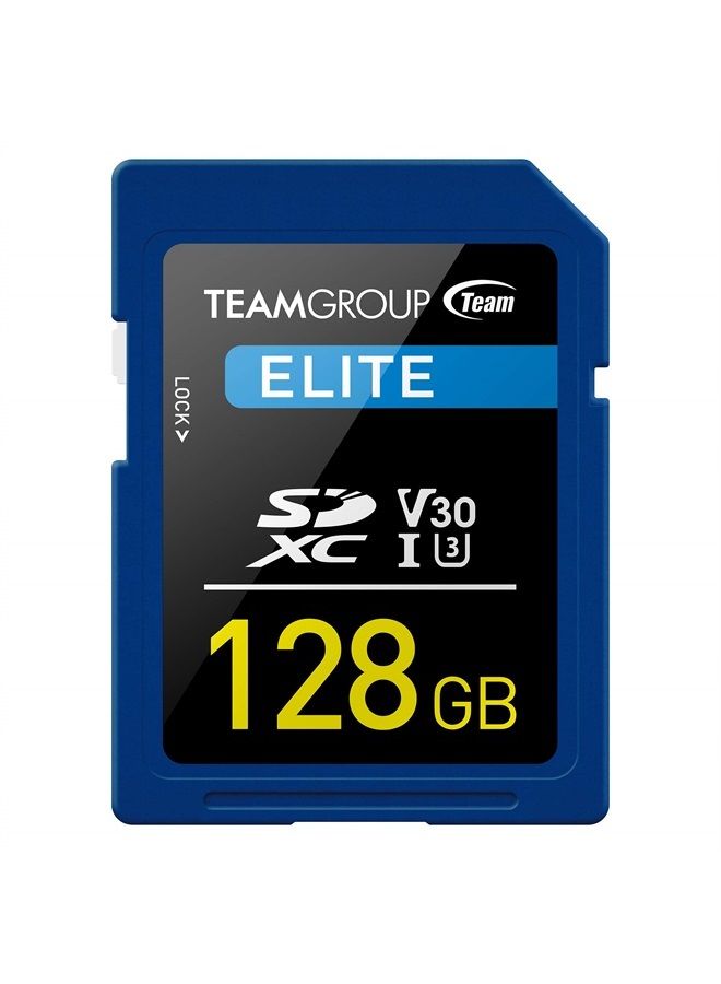 TeamGroup بطاقة ذاكرة عالية السرعة 128 جيجابايت UHS-I U3 V30 UHD بسرعة قراءة تصل إلى 100 ميجابايت/ثانية SDXC متوافقة مع كاميرات كانون وسوني ونيكون وباناسونيك وفوجي فيلم الرقمية TESDXC128GIV3001 - Image 1