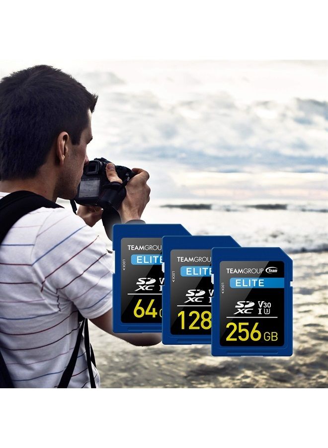 TeamGroup بطاقة ذاكرة عالية السرعة 128 جيجابايت UHS-I U3 V30 UHD بسرعة قراءة تصل إلى 100 ميجابايت/ثانية SDXC متوافقة مع كاميرات كانون وسوني ونيكون وباناسونيك وفوجي فيلم الرقمية TESDXC128GIV3001 - Image 3