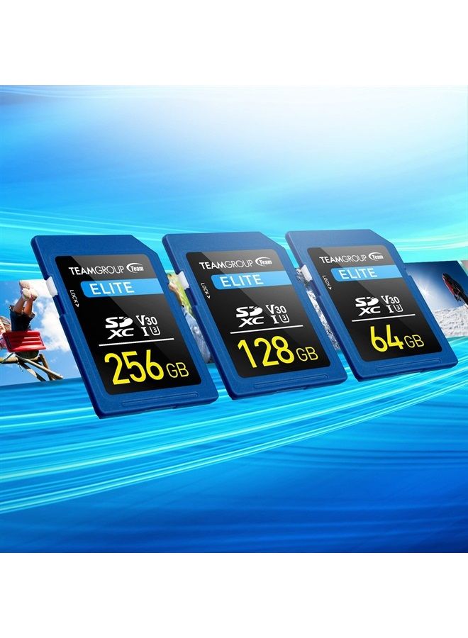 TeamGroup بطاقة ذاكرة عالية السرعة 128 جيجابايت UHS-I U3 V30 UHD بسرعة قراءة تصل إلى 100 ميجابايت/ثانية SDXC متوافقة مع كاميرات كانون وسوني ونيكون وباناسونيك وفوجي فيلم الرقمية TESDXC128GIV3001 - Image 4
