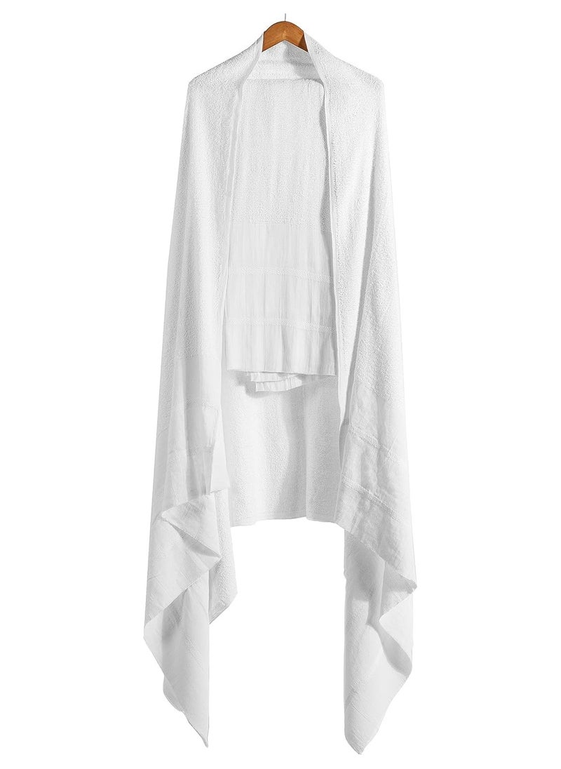 Generic Ihram clothing for men for Hajj and Umrah - 2 white towels - 100% natural healthy combed cotton towels, weight 1000 grams  - Image 4
