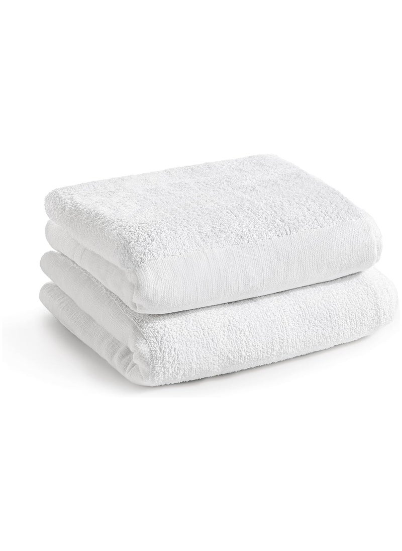 Generic - Ihram clothing for men for Hajj and Umrah - 2 white towels - 100% natural healthy combed cotton towels, weight 1000 grams - Image 1