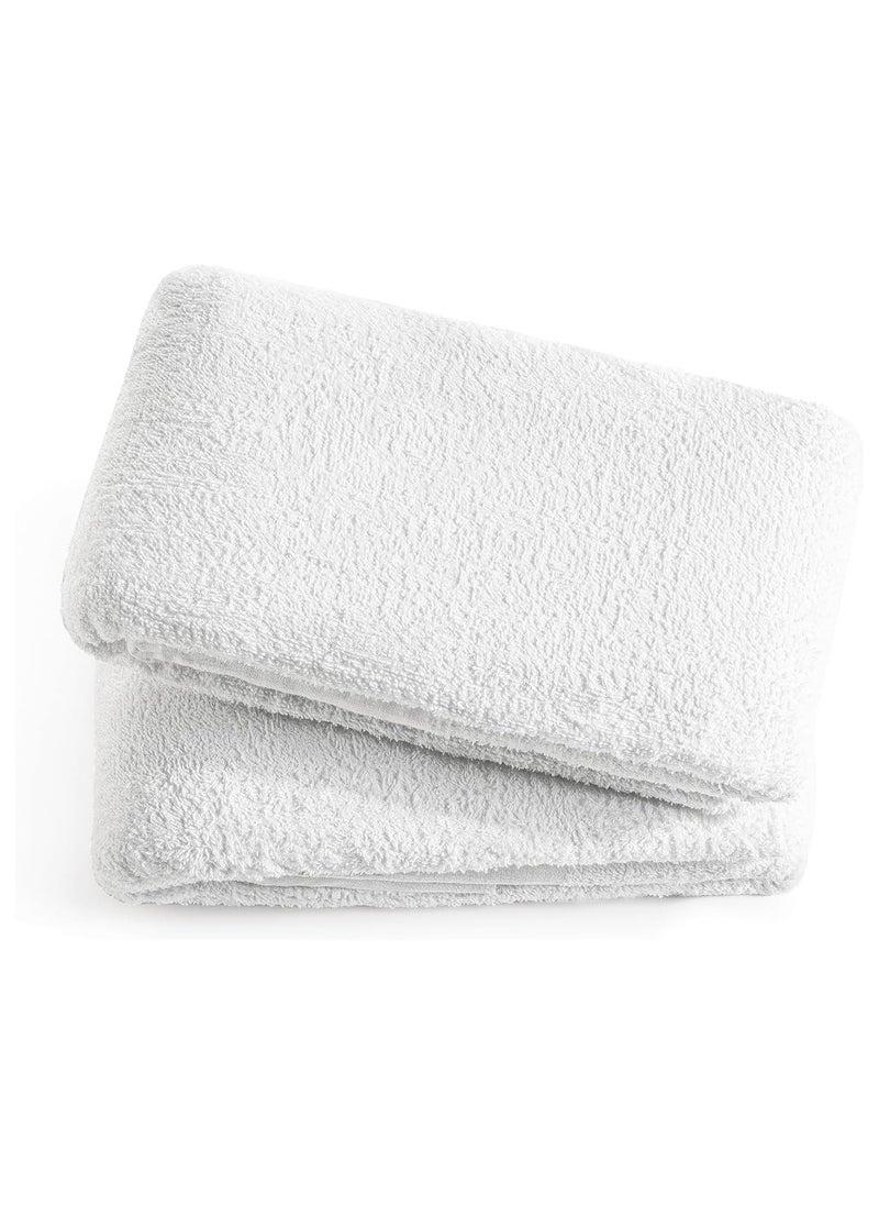 Generic - Ihram clothing for men for Hajj and Umrah - 2 white towels - 100% natural healthy combed cotton towels, weight 1000 grams - Image 1