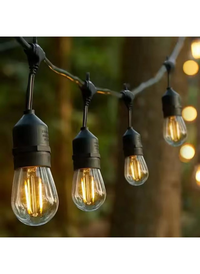 A 5-meter string of decorative lights containing 10 break-resistant, weather-resistant bulbs that withstand rain, sun, and snow. Powered by electricity. - Image 1