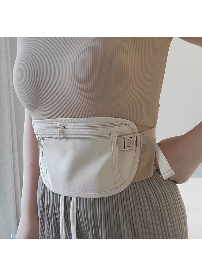 Ultra Thin Anti Theft Womens Running Waist Bag Beige 25 5x13 5 Cm - Image 1
