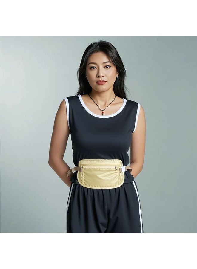 Ultra Thin Anti Theft Womens Running Waist Bag Beige 25 5x13 5 Cm - Image 5