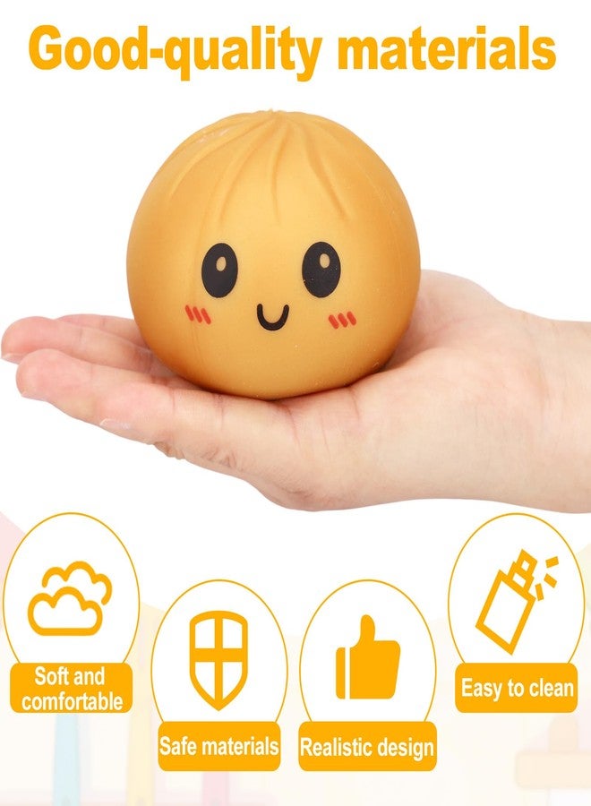 Sinbana Giant Dumpling with Steamer Box, Soft Big Dumpling Fidget with Cute Expression Large Squeeze for Adults Birthday Holiday Present (Gold) - Image 5