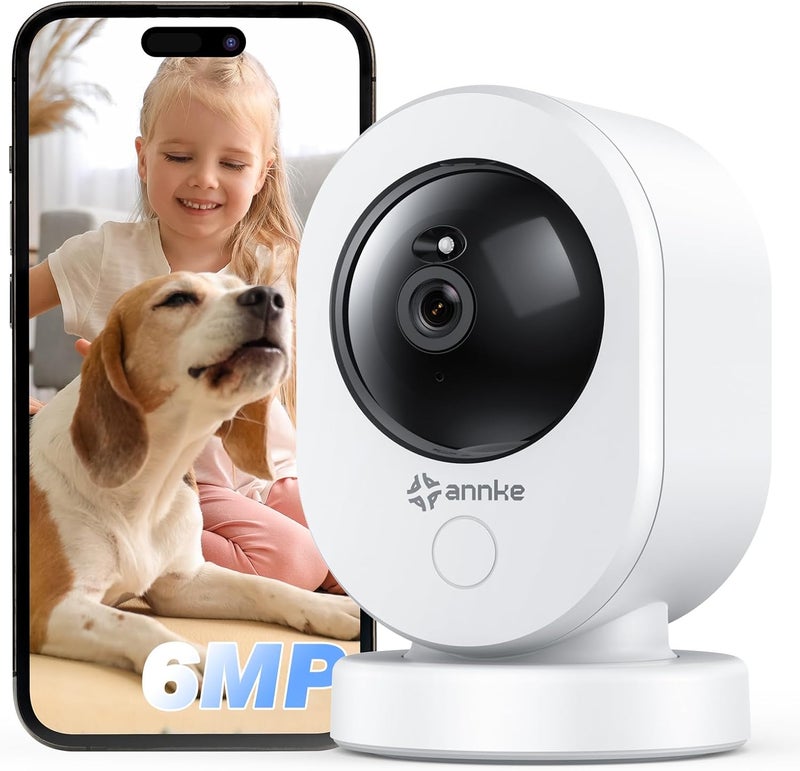 ANNKE 6MP HD Indoor Security Camera, 2.4/5 GHz WiFi Camera with 360° PTZ, Two-Way Talk, Night Vision, Smart Human Motion Detection, Cloud/SD Storage, Works with Alexa, Ideal for Baby/Pet Camera - Image 1
