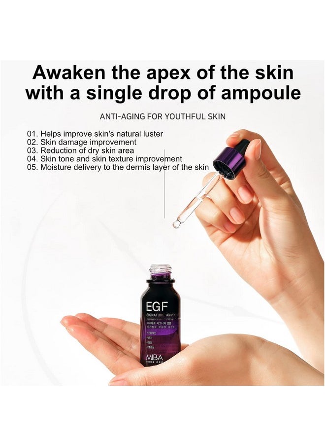 MIBA Egf Signature Ampoule 20Ml / 0.68 Fl.Oz Skin Apex That Wakes Up With One Drop Egf Peptides Night Serum Watery Light Texture  - Image 5