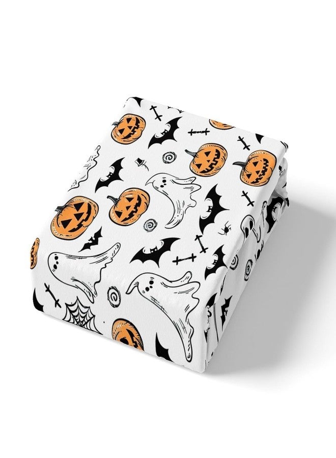 Feelyou Halloween Fitted Sheet Twin Size Ghosts Bedding Set for Boys Girls Teens Spiders Bed Sheet Set Pumpkin Bed Cover Room Decor White - Image 5