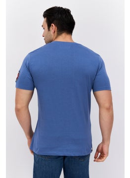 Canadian Peak Men V Neck Short Sleeve Graphic T Shirt, Light Blue Combo  - Image 2