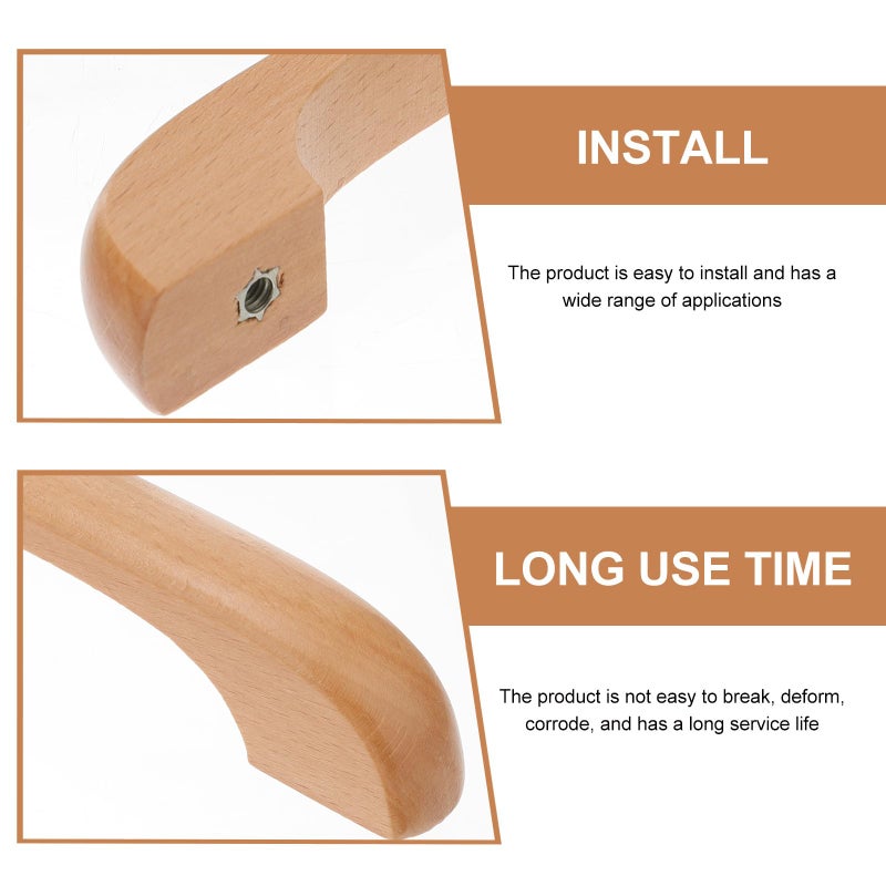 96mm Solid Beech Wood Cabinet Handles Drawer Pulls 10pcs With Screws For Kitchen Wardrobe - Image 4
