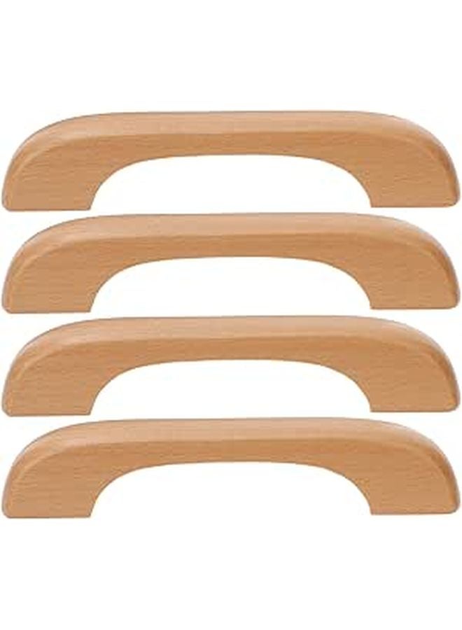 96mm Solid Beech Wood Cabinet Handles Drawer Pulls 10pcs With Screws For Kitchen Wardrobe - Image 1