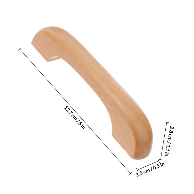 96mm Solid Beech Wood Cabinet Handles Drawer Pulls 10pcs With Screws For Kitchen Wardrobe - Image 3