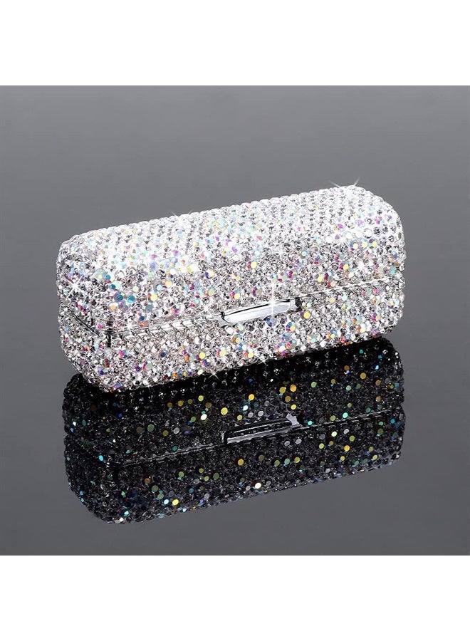 Calidaka Crystal Lipstick Case Holder Shiny Rhinestone Lipstick Organizer with Mirror Portable Bling Diamonds Lipstick Storage Holder Lip Gloss Makeup Storage Bag - Image 5