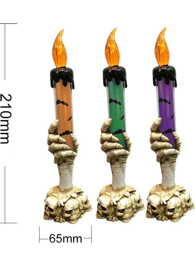 إسكدنيا مصباح LED على شكل شمعة مزود بحامل يدوي وجمجمة شبح متعدد الألوان - Image 2