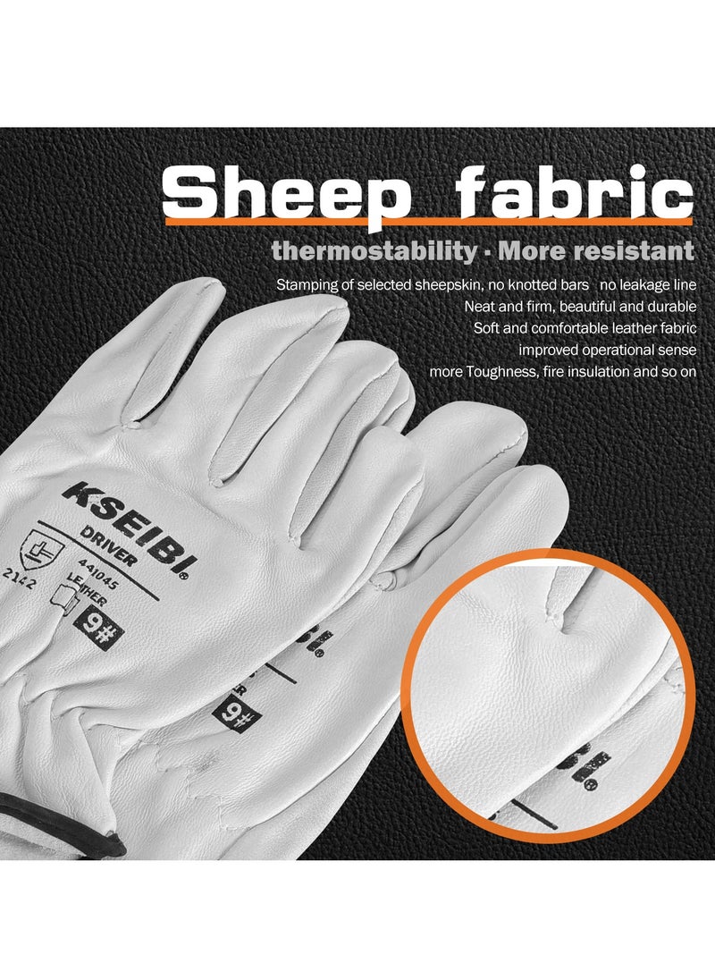 KSEIBI Driver Leather Gloves #10 – Heavy-Duty Genuine Leather Work & Driving Gloves  - Image 2