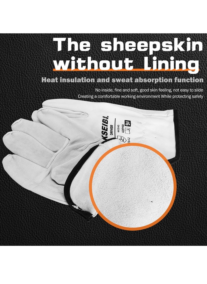 KSEIBI Driver Leather Gloves #10 – Heavy-Duty Genuine Leather Work & Driving Gloves  - Image 4