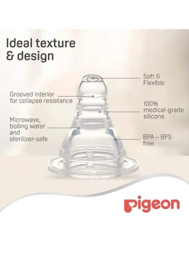 pigeon Flexible Nipple For 4+ Months With M Round Hole, 1 Unit