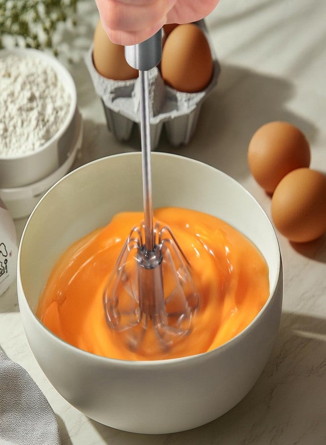 Newness Hand Whisk, Newness Whizzy Whisk Easy Whisk, Stainless Steel Semi Automatic Whisk Blender for Home -Versatile Tool for Egg Beater, Milk Frother, Hand Push Whisk - Kitchen Utensil for Blending,Whisking - Image 3