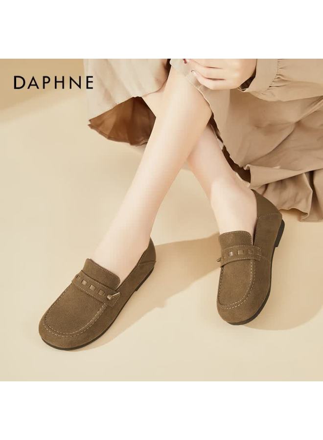 Daphne Women's Loafers Casual Birkenstock Style Commuter Retro Moccasins Slip-on Soft Sole Shoes Camel 36 - Image 4