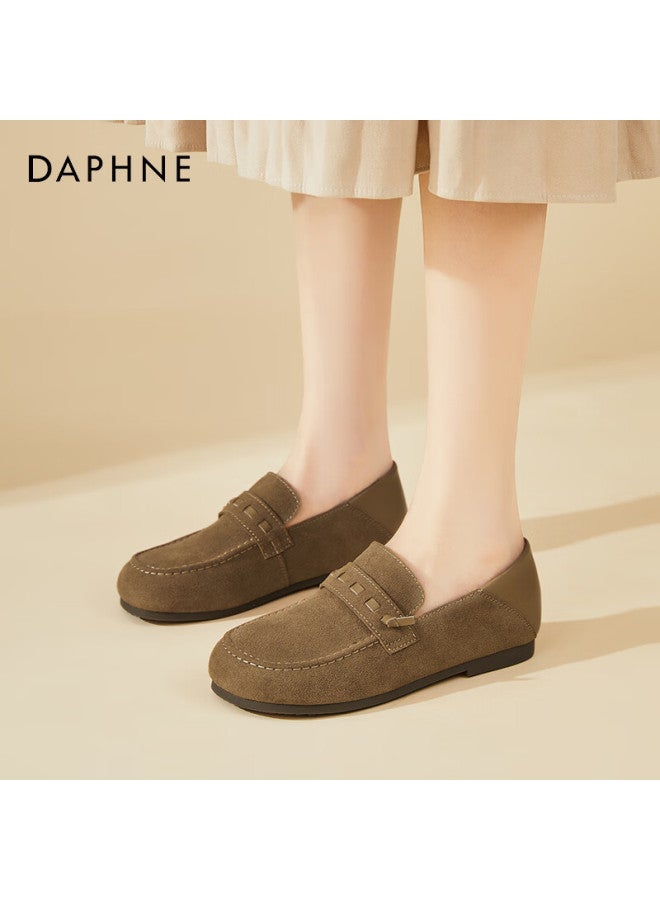 Daphne Women's Loafers Casual Birkenstock Style Commuter Retro Moccasins Slip-on Soft Sole Shoes Camel 36 - Image 5