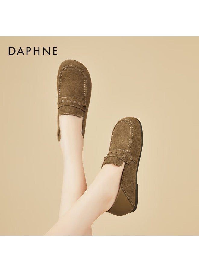 Daphne Women's Loafers Casual Birkenstock Style Commuter Retro Moccasins Slip-on Soft Sole Shoes Camel 36 - Image 2