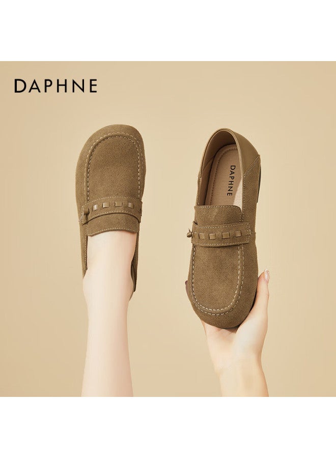 Daphne Women's Loafers Casual Birkenstock Style Commuter Retro Moccasins Slip-on Soft Sole Shoes Camel 36 - Image 1