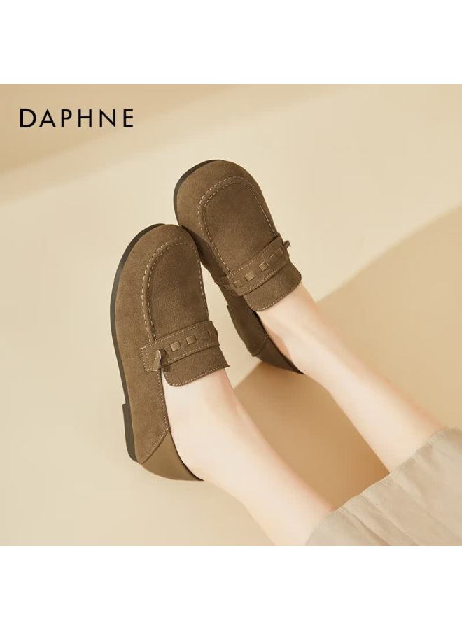 Daphne Women's Loafers Casual Birkenstock Style Commuter Retro Moccasins Slip-on Soft Sole Shoes Camel 36 - Image 3