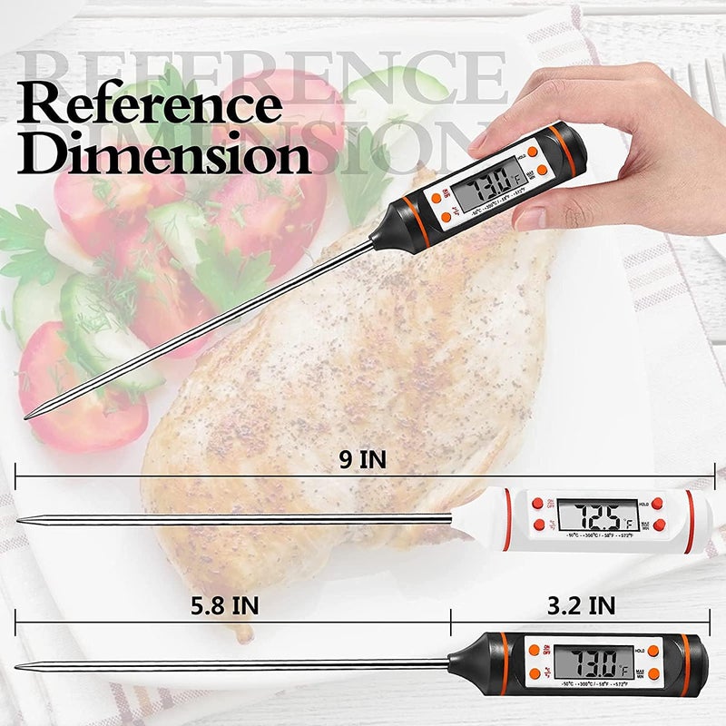 LABART ترمومتر رقمي مقاوم للماء للشواء واللحوم والماء والحليب والزيوت والسوائل، مع غطاء واقي درجة الحرارة: -50~300℃ - Image 4
