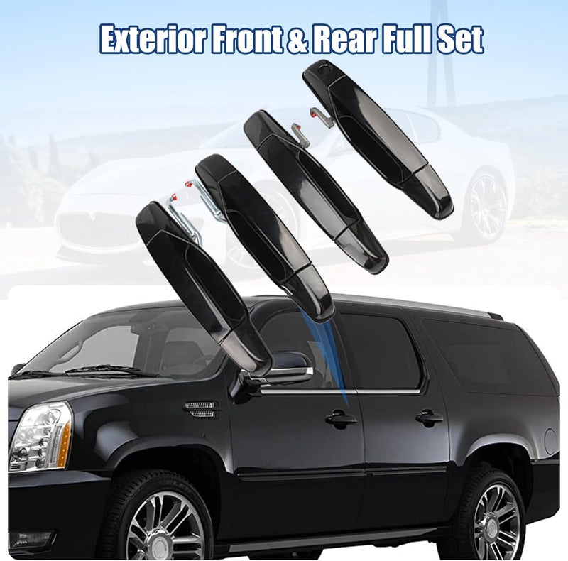 NPAUTO Black Exterior Door Handle Replacement Set for Chevy Silverado, Cadillac Escalade, GMC Sierra, Yukon (2007-2013) - Image 2