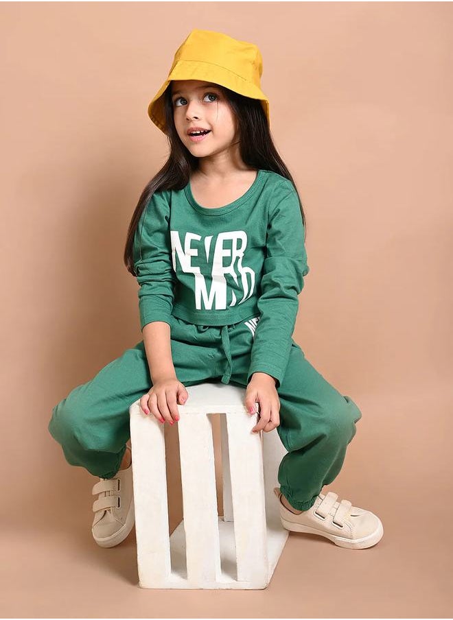 LILPICKS - Letter Printed Crop Top & Jogger Set by Styli - Image 1