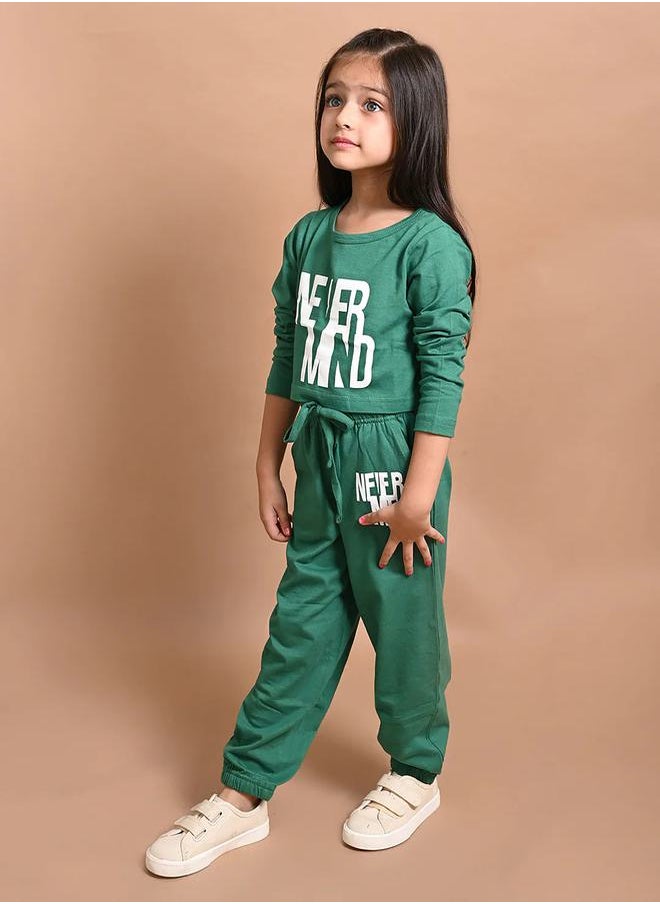 LILPICKS - Letter Printed Crop Top & Jogger Set by Styli - Image 1