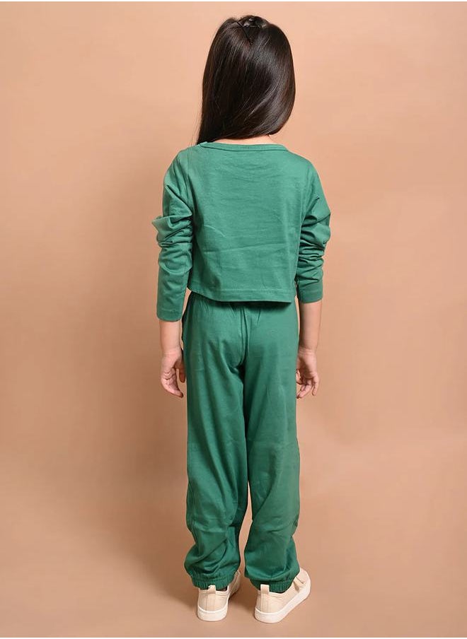 LILPICKS - Letter Printed Crop Top & Jogger Set by Styli - Image 1