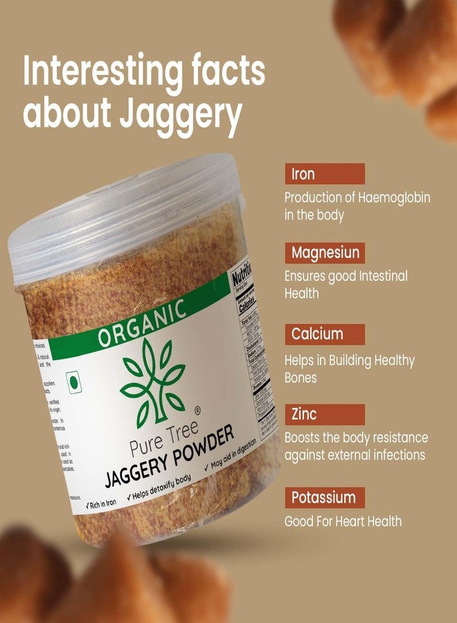 Pure Tree Certified Organic Jaggery Powder | 350 g | Jar | Gur Powder Jaggery Organic | Sugarcane Desi Gud Powder from Jaggery Block (No Preservatives) - Image 5