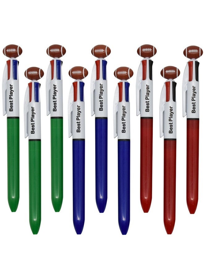 مايداهوي 12 قطعة من أقلام الحبر الجاف متعددة الألوان القابلة للسحب 4 في 1 أقلام ملونة رائعة للكرة الرياضية 4 أقلام ملونة لطلاب المدارس والحفلات والمكتب - Image 1