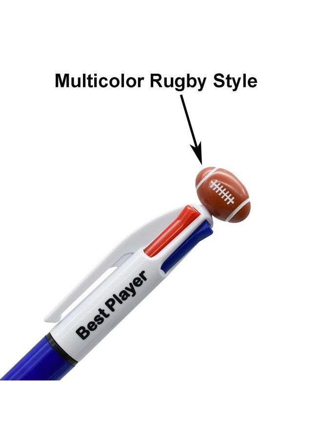 مايداهوي 12 قطعة من أقلام الحبر الجاف متعددة الألوان القابلة للسحب 4 في 1 أقلام ملونة رائعة للكرة الرياضية 4 أقلام ملونة لطلاب المدارس والحفلات والمكتب - Image 3