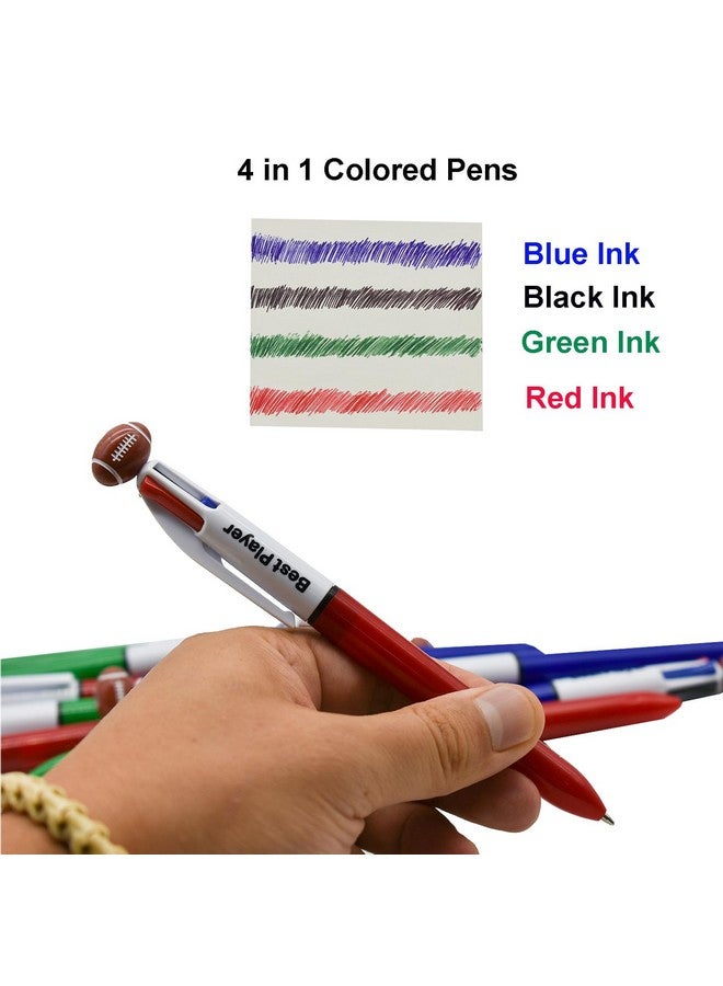 مايداهوي 12 قطعة من أقلام الحبر الجاف متعددة الألوان القابلة للسحب 4 في 1 أقلام ملونة رائعة للكرة الرياضية 4 أقلام ملونة لطلاب المدارس والحفلات والمكتب - Image 5