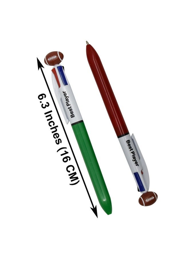 مايداهوي 12 قطعة من أقلام الحبر الجاف متعددة الألوان القابلة للسحب 4 في 1 أقلام ملونة رائعة للكرة الرياضية 4 أقلام ملونة لطلاب المدارس والحفلات والمكتب - Image 2