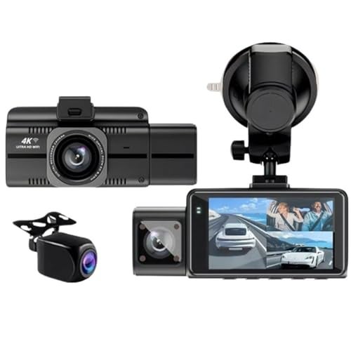 Maharsh 3 Dash Cam 4K Front 1080 Rear & 1080 Cabin Dashcam WiFi GPS Front Cabin Recorder Cars Infrared Night IPS Screen Loop Recording Wdr Parking - Image 3