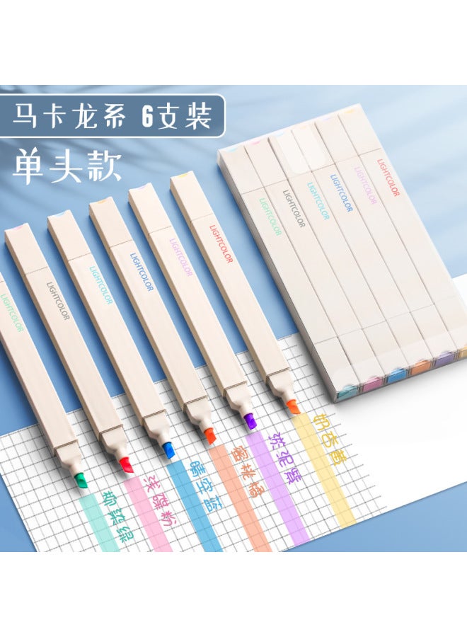 Obos Double-headed Fluorescent Pen Marking Pen Students Use Morandi Hand Account Stationery Key Mark Thickness Color Macaron - Image 1