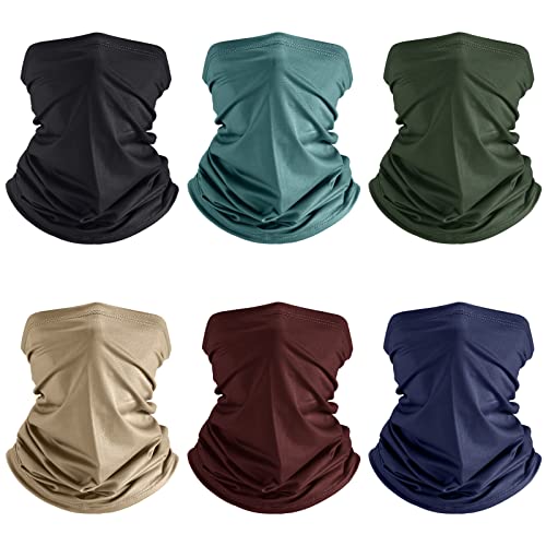 Geyoga 6 Pieces Summer UV Protection Cooling Neck Gaiter Face Clothing Neck Gaiter Mask Scarf Sunscreen Breathable Bandana(Stylish Color) - Image 1