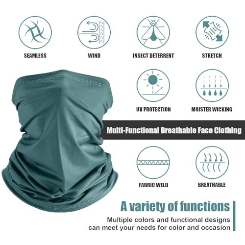 Geyoga 6 Pieces Summer UV Protection Cooling Neck Gaiter Face Clothing Neck Gaiter Mask Scarf Sunscreen Breathable Bandana(Stylish Color) - Image 2