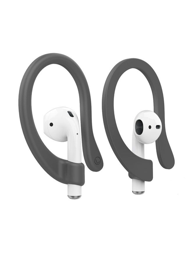 General Non-slip sports hook, silicone, compatible with Apple AirPods 1/2/3/Pro/Pro 2, for running, jogging, cycling, fitness, gray  - Image 1
