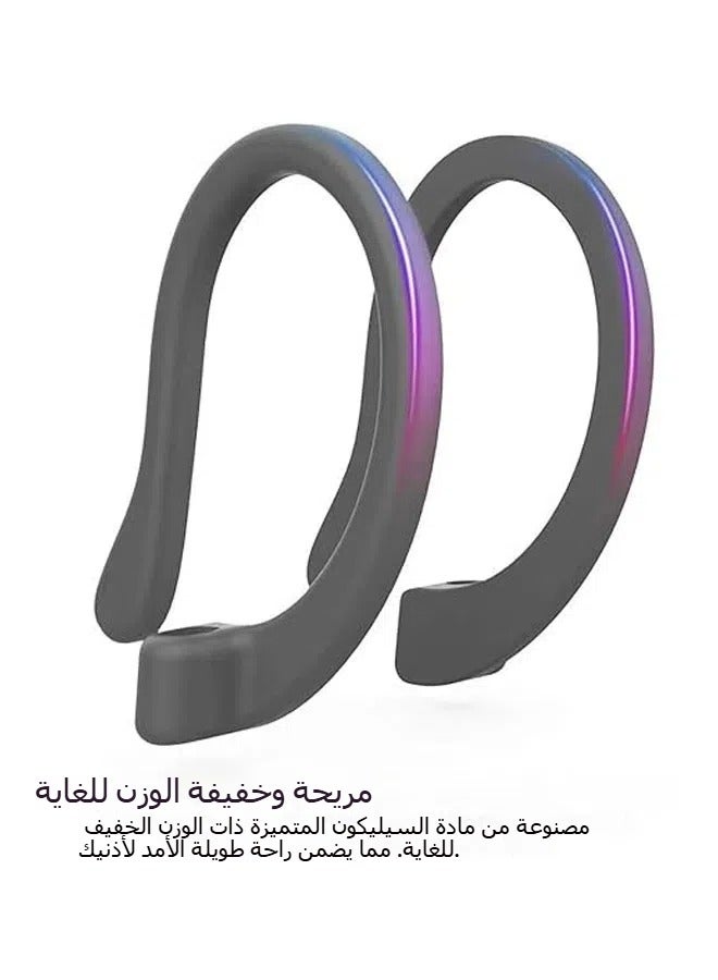 General Non-slip sports hook, silicone, compatible with Apple AirPods 1/2/3/Pro/Pro 2, for running, jogging, cycling, fitness, gray  - Image 2