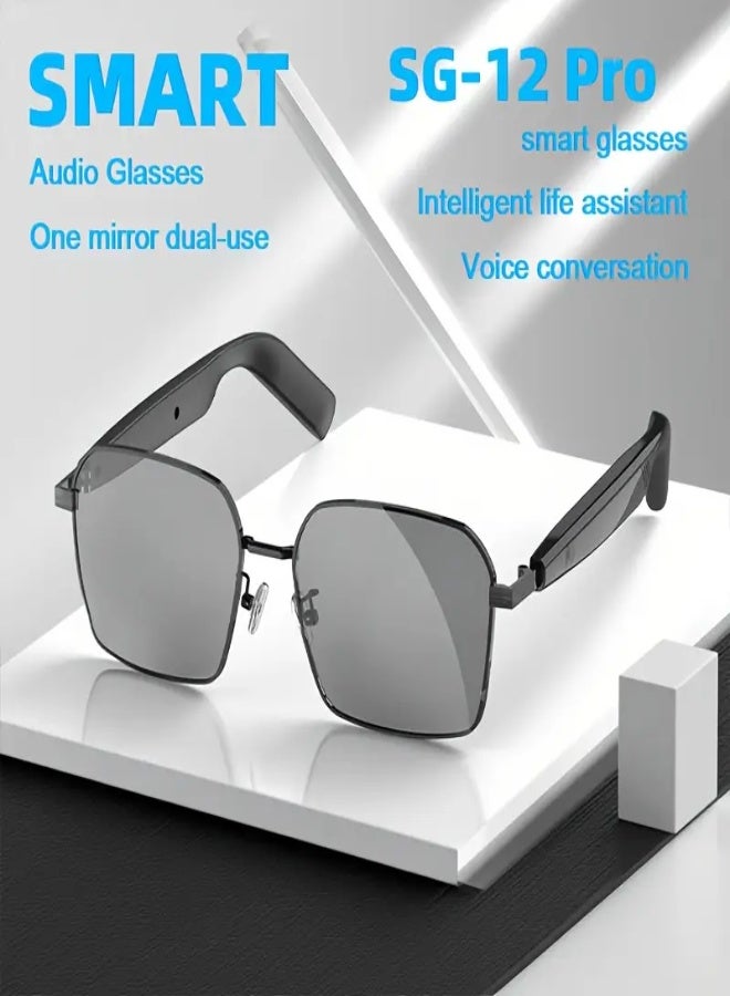 SG-12 Smart Open Wireless Glasses – Travel Essential with Music Playback, Surround Sound, Touch Controls, Type-C Charging, Hands-Free Calling, Comfortable Fit for Sports  Outdoor Activities, Compatible with Android  iOS - Image 3