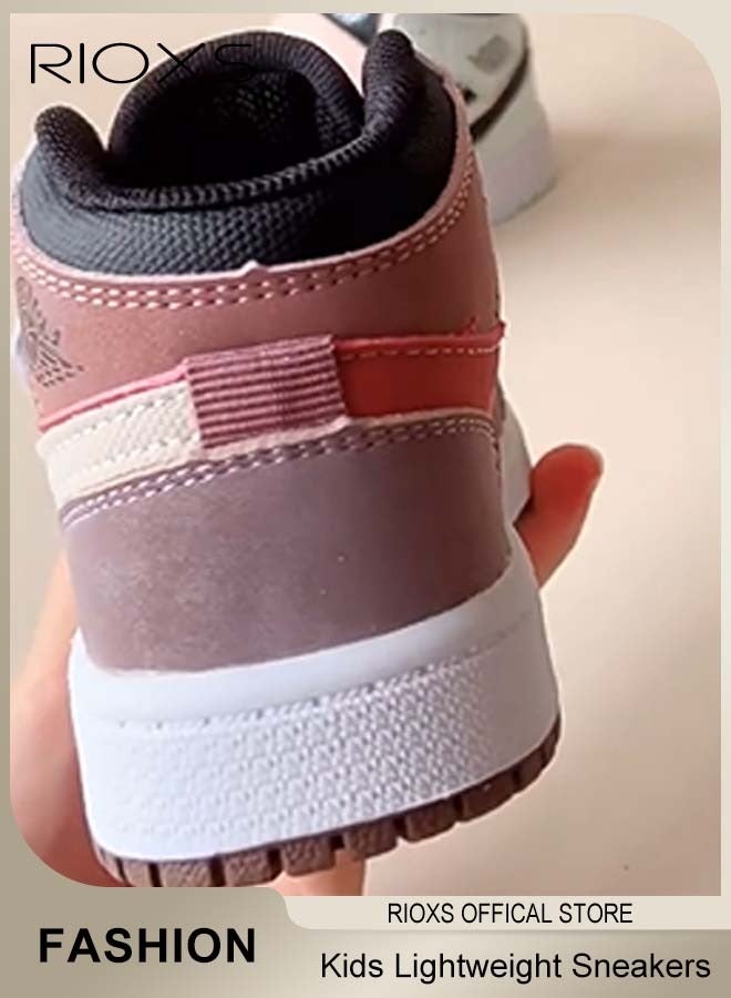 RIOXS Kids' Soft Sole Sneakers Boys Girls Breathable Lightweight Running Sneakers Fashion Casual Sports Shoes Color Matching Contrasting Outdoor Casual Shoes Unisex - Image 4
