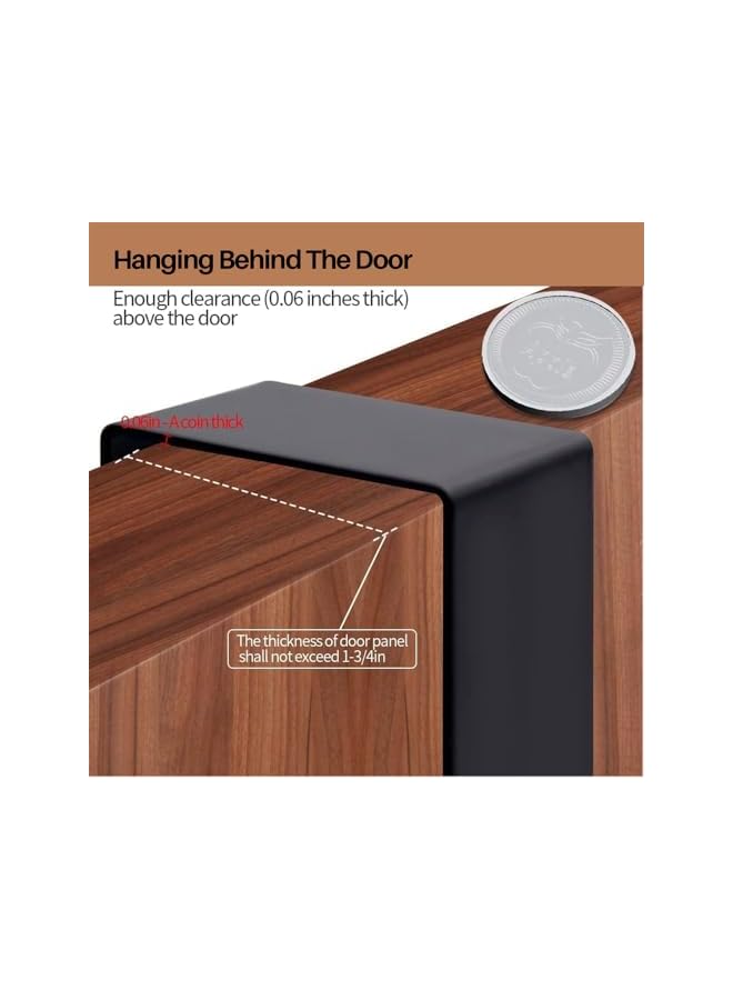 The Bros Over The Door Hooks, Door Hanger Hooks for Hanging, Over The Door Towel Racks for Bathroom with 6 Coat Hooks, Over The Door Hanger, Coat Rack Hat Rack Over The Door Organizer (Black) - Image 4