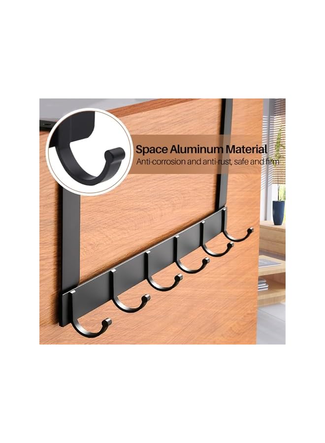 The Bros Over The Door Hooks, Door Hanger Hooks for Hanging, Over The Door Towel Racks for Bathroom with 6 Coat Hooks, Over The Door Hanger, Coat Rack Hat Rack Over The Door Organizer (Black) - Image 5